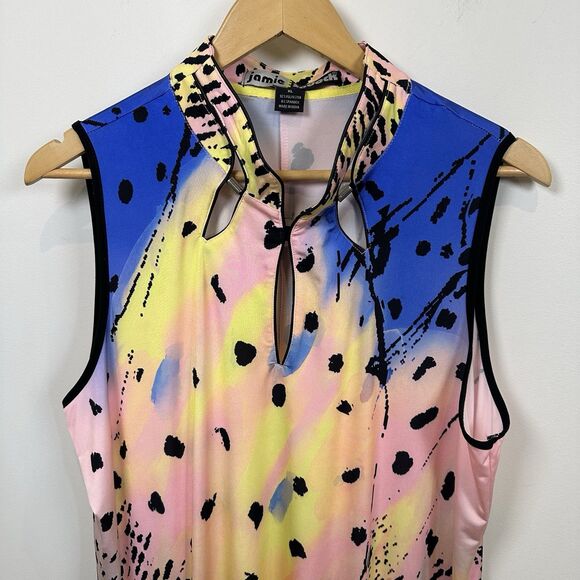 Jamie Sadock Golf Dress XL Sleeveless Pink Blue Abstract Colorful Luna Bright - Picture 2 of 12